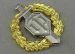 Die Casting Custom Made Badges Gold Nickel Plating 2 Piece Combined
