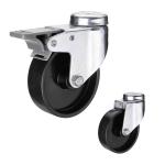 Black 60kg Loading 80mm Industrial Casters For Trolley