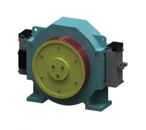 China Permanent Magnet Synchronous Motor Control Geared Elevator Machine Dia 450 / 550mm on sale