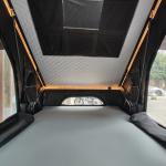 320G Polyester Cotton Triangle Rooftop Tent Aluminium Black Grey Color
