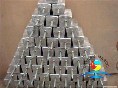 Welding Type Zinc Anode for Hull(double iron foot) outfitting equipment zinc anode