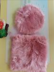 Customized Square Large Pink Sheepskin Rug Superlamb Floor Mats For Office Chair