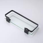 Single Layer Bathroom Towel Rack Rectangular Bathroom Glass Shelf Showe Cosmetic
