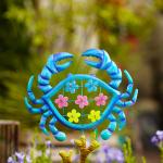 Animal Crab Metal Yard Ornaments For Home Decoration Easy Installation