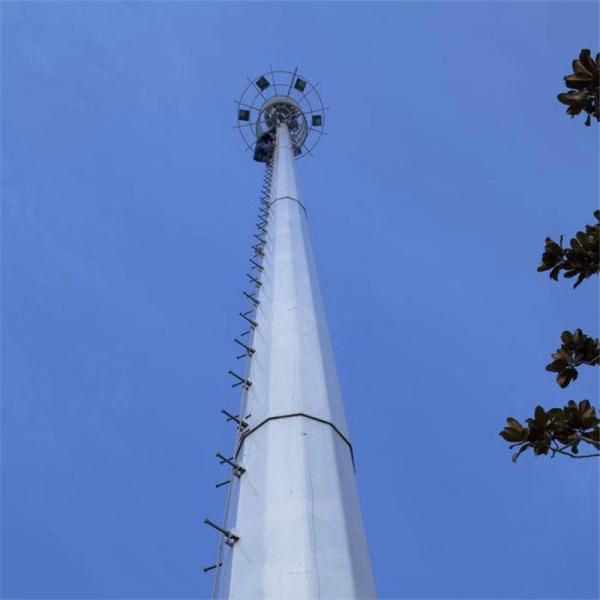 High Temperature Baking Paint Communication Pole Hot Dip Galvanized Steel 30m
