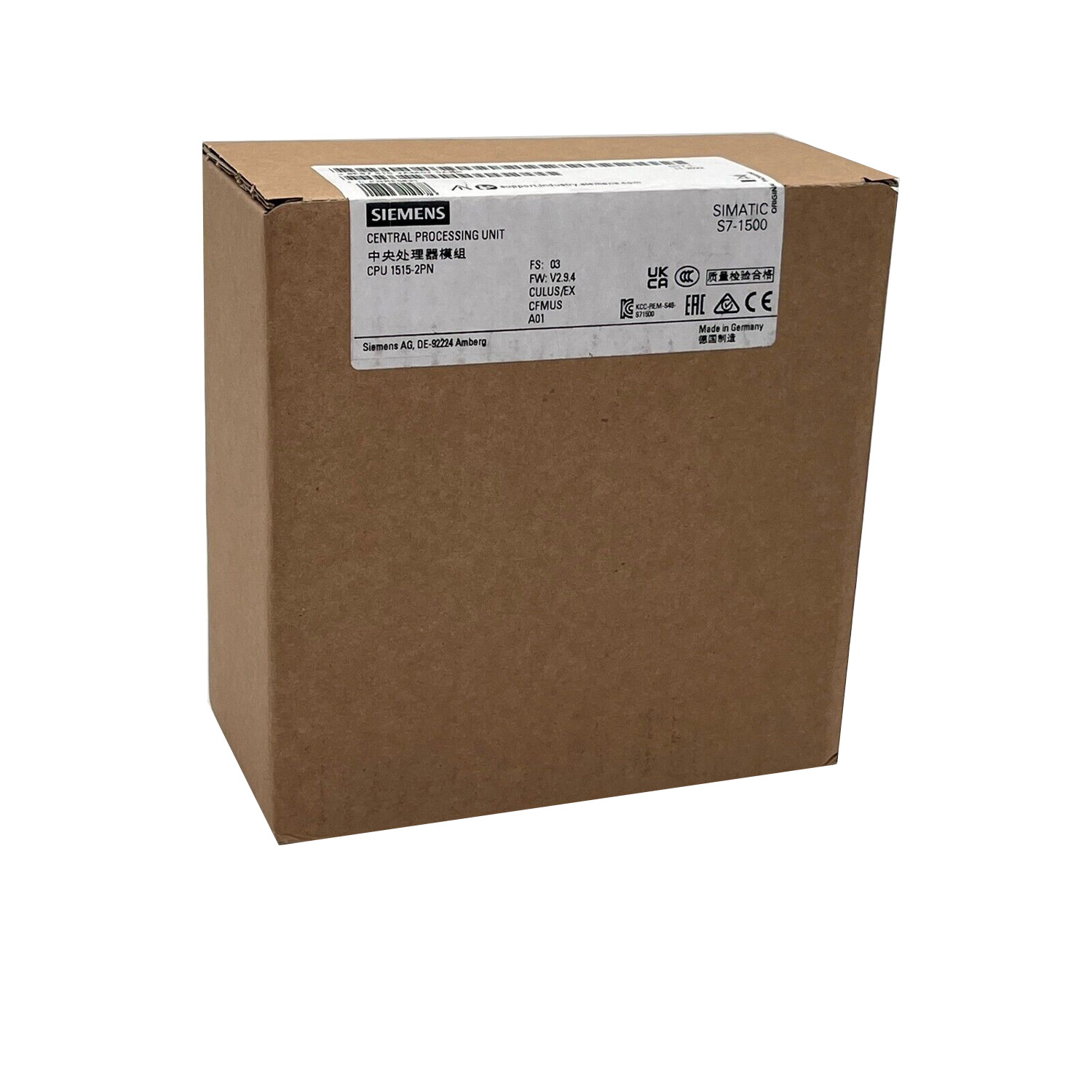 SIEMENS 6ES7515-2AM02-0AB0 PROFINET IRT WITH 2-PORT SWITCH, 2ND INTERFACE: PROFINET RT, 30 NS BIT PERFORMANCE