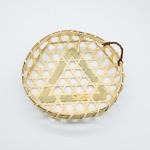 Single Ear Round Bamboo Woven Basket Washable 155*30mm customized