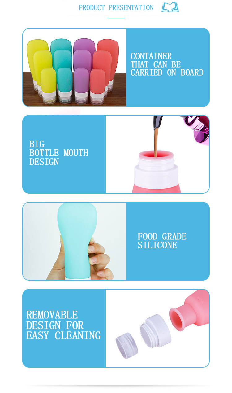 Multicolor 30ML Silicone Travel Shampoo And Conditioner Bottles