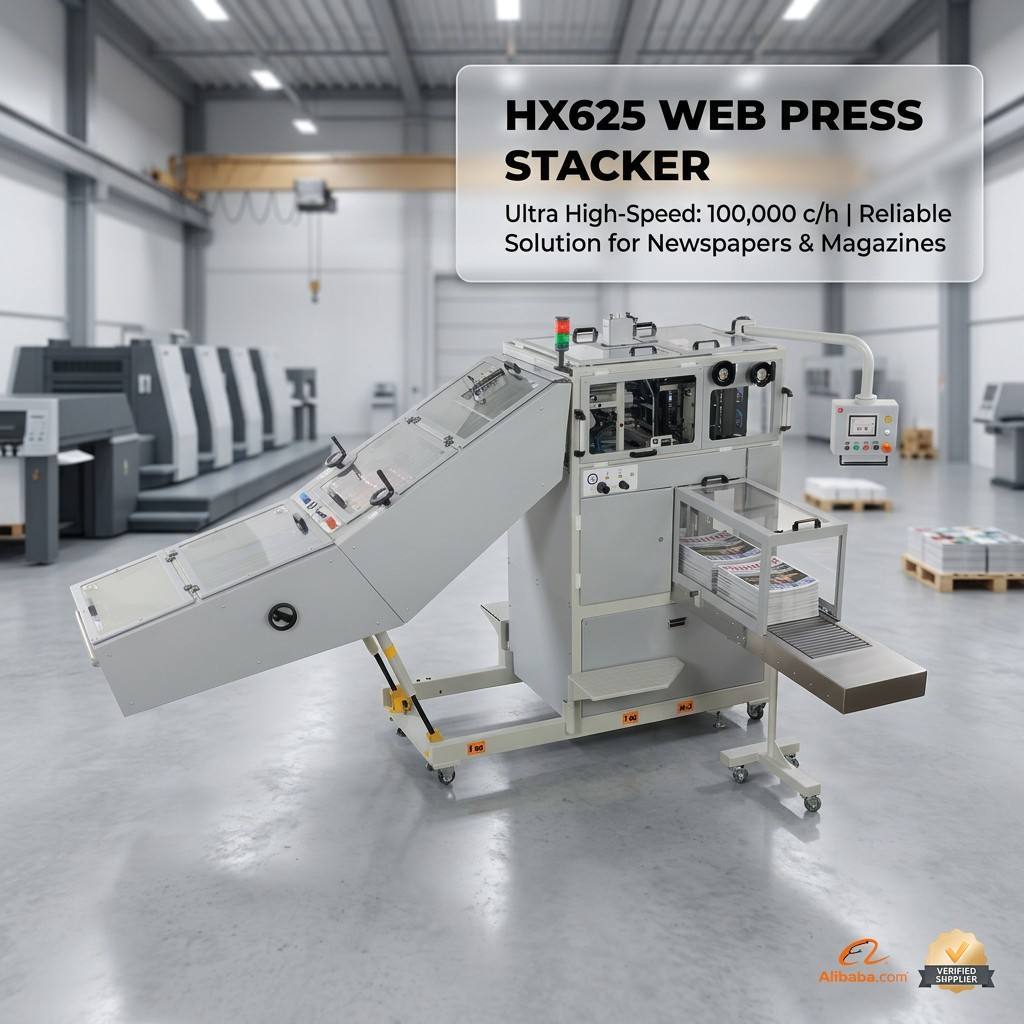 HX625 Web Press Stacker engineered for consistent performance in newspaper and magazine printing