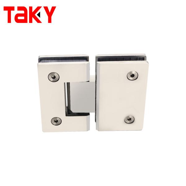 Stainless Steel 304 Glass Door Hinge Straight Edge Frameless Glass To Glass