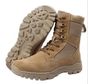 China Desert Breathable Military Leather Boots PU Turn Over EVA Rubber Outsole on sale