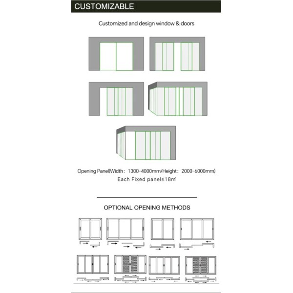 Interior Modern Sliding Door Stable Structure Easy Operation Windproof Waterproof Thermal Insulation Aluminum Material Long