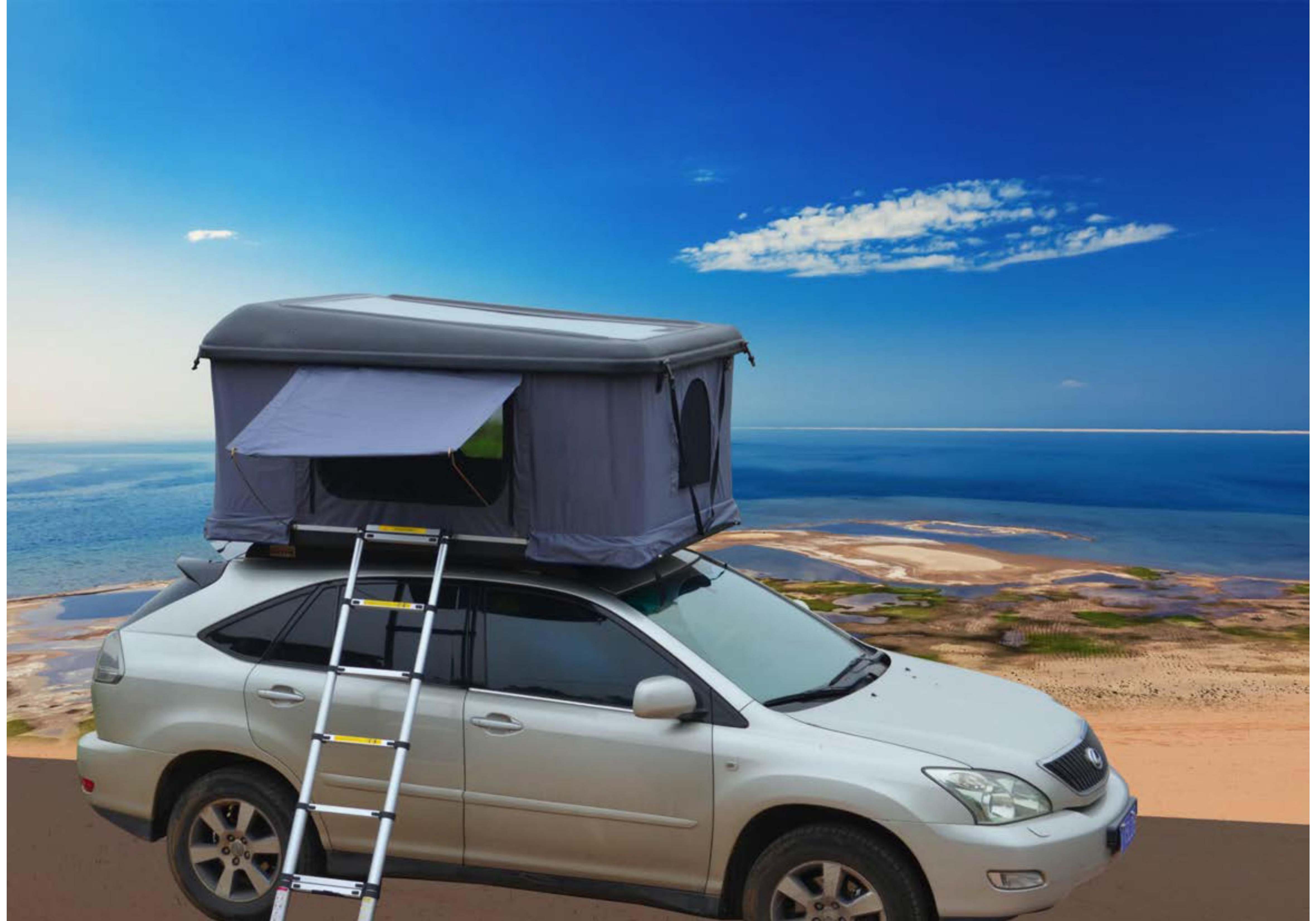 Car Roof Top Tent Aluminium Triangular Hard Shell Roof Top Tent with Diagonal Bracing