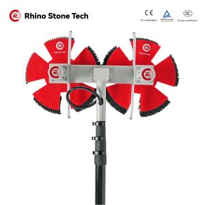Wholesale CE Solar Panel Cleaning Brush Double Disc Rotating Brushes Red from china suppliers