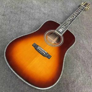Wholesale 41 Inch D Type Sunburst Solid Spruce Acoustic Guitar Abalone Ebony Fingerboard from china suppliers