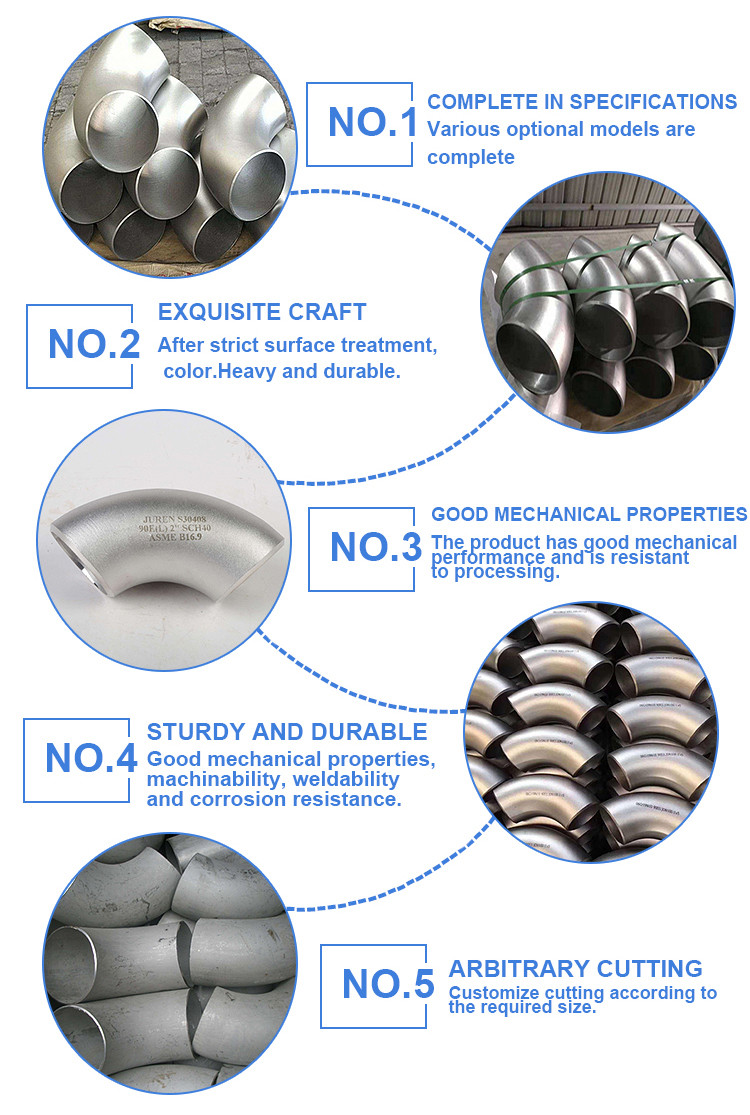 Astm Stainless Steel Pipe Fittings 304 304L 316 316L Threaded Welded Elbow