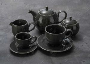 Wholesale 15Pc On Glazed Embossed High Temperature Ceramic Coffee Pot Set from china suppliers
