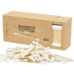 Organic Cotton Swabs 600 Pack - Biodegradable Vegan Bamboo Cotton Buds With