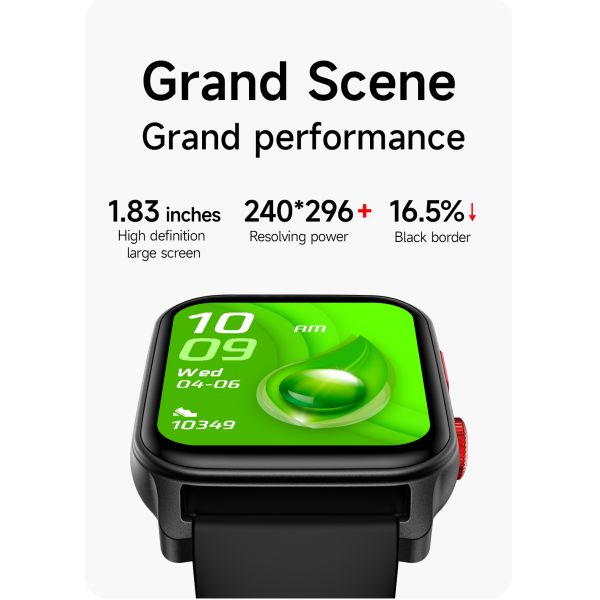 1.83 IPS Display Square Shape Smart Watch 300mAh Smart Watch Fitness Tracker