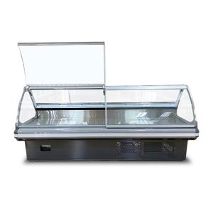Wholesale Flip Up Curved Glass Open Style Cooked Food Store Refrigerated Display Freezer from china suppliers