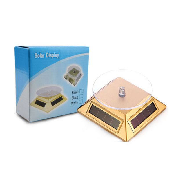 360 Degree Rotating Led Light Solar Display Stand For Displaying Mobile Phones Jewelry Watch