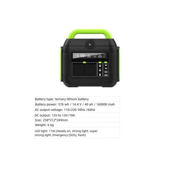 Outdoor Camping Travel RV Energy Storage Power Station Multi-Function Output 600W Mobile Power Station Balcony Charging Treasure Generator