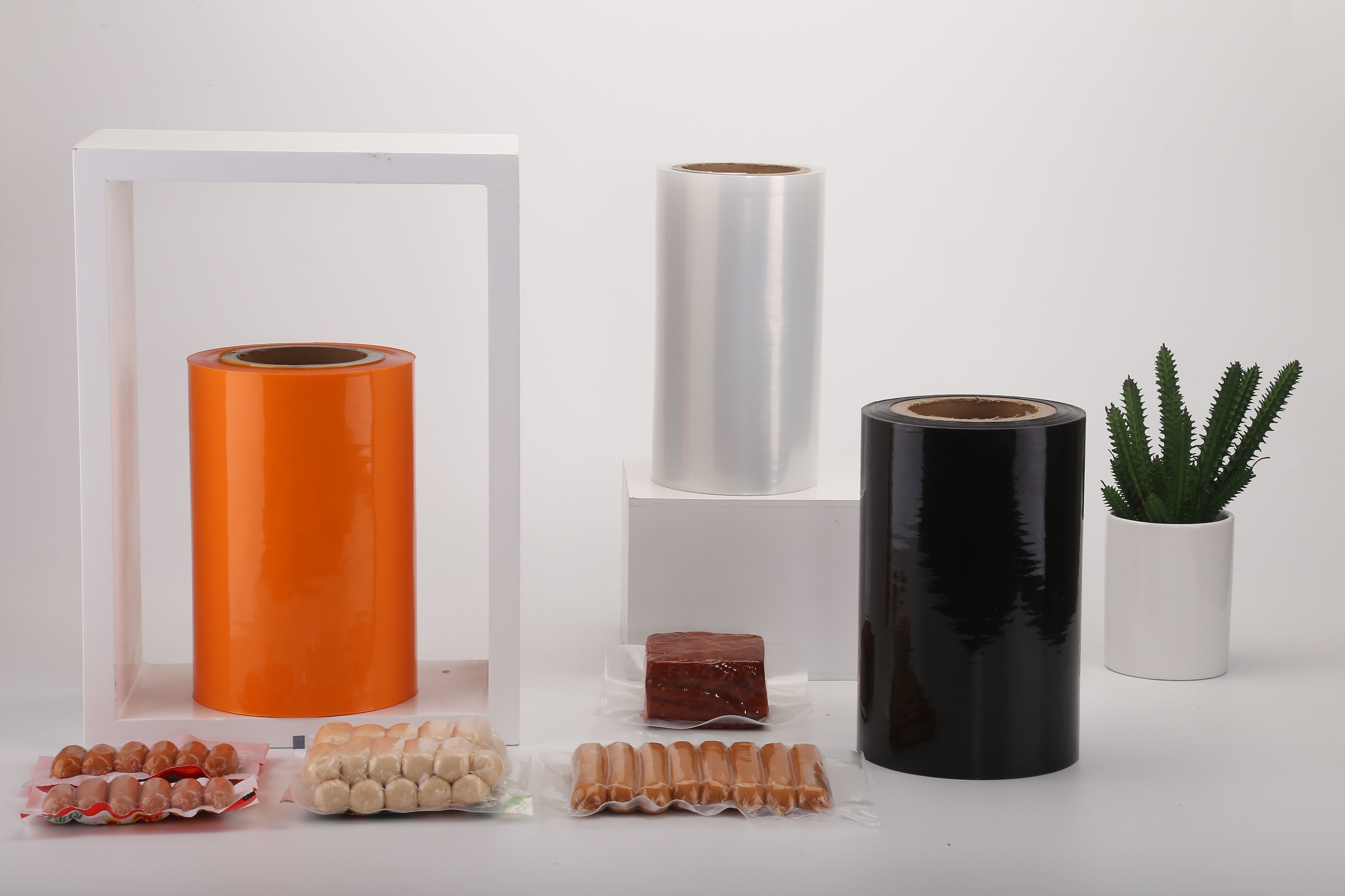 Custom Design Plastic Barrier Thermo Shrink Film Heat Seal For Food Packaging 50-150um