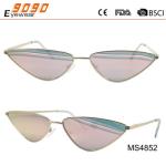Lady's fashionable Metal sunglasses with triangle shape,UV400 Protection lens
