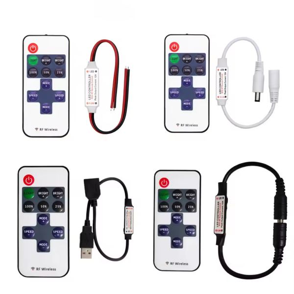 Best Seller Mini Led Controller 11keys 5V 12V 24V Single Color Controller RF Wireless Touch Remote Brightness Led Dimmer