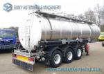 33000 L Acid Solution Chemical Tank Trailer 3 Axle Aluminum Tanker