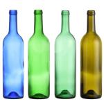 Green Red Wine Colored Clear Black Glass Wine Bottle Luxury Recycled 750Ml