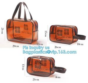 Wholesale PVC multi function cosmetic case, PVC Transparent Women Travel Costmetic Bag Fashion Portable Trunk Zipper Makeup Organi from china suppliers