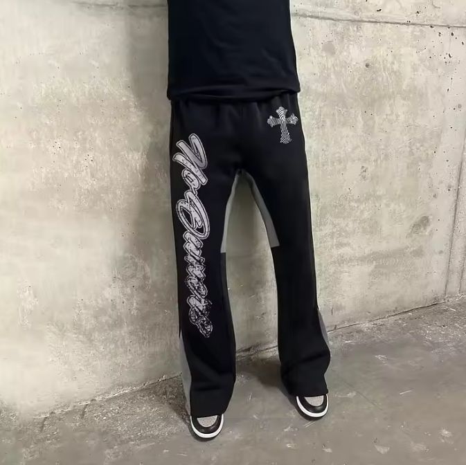 Breathable Joggers Track Pants 100% Cotton Custom Sweat Pants Flared Sweatpants for Men