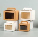 Kraft Paper Cookie Baking Candy Sweet Gift Packaging Box Clear PVC Transparent