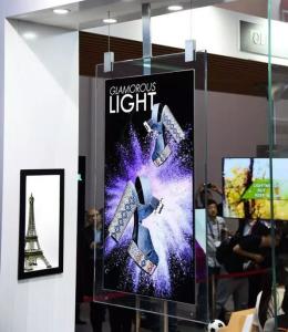 Wholesale Fantasy Glass Frame wifi black ultra thin 43 55 inch 2cm thickness dual sided 4K colorQLED high brighness Digital Sign from china suppliers