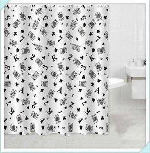 Wholesale White black Eco Friendly Waterproof PVC Shower Curtain for hotel / home from china suppliers