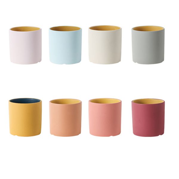 Hot Sale 3 4 5 Inch Colorful Ceramic Cylinder Plant Pot Nordic Ceramic Flower Pot For customization