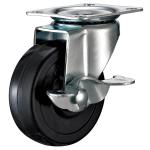 Small Swivel black rubber caster for light duty shelf, 2",2.5",3" light duty