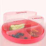 Red Silicone Childrens Plates Unbreakable Silicone Suction Divided Plate