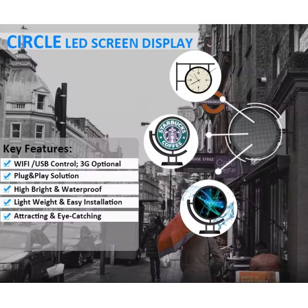 Double-face outdoor led display Round LED Display P4 outdoor circle led sign