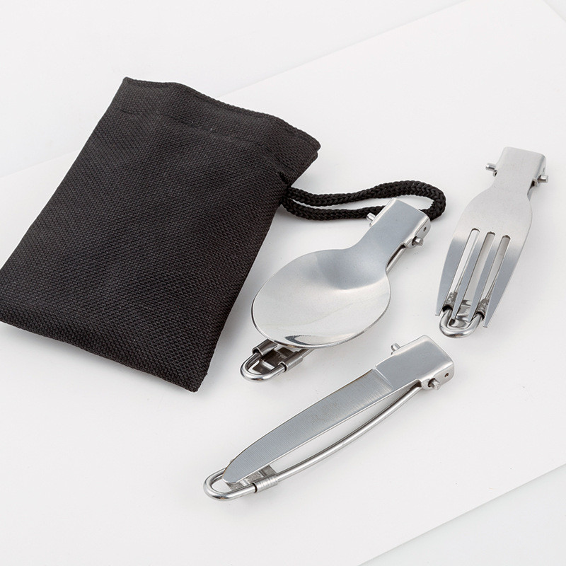 Stainless Steel Outdoor Folding Picnic Tablewares Logo Customized