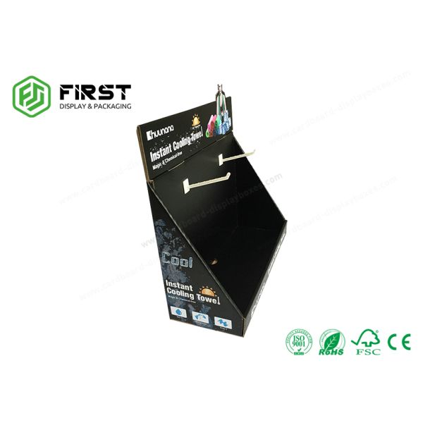 Custom Made Full Color Printed POP Advertising Cardboard Counter Display Stand With Hooks