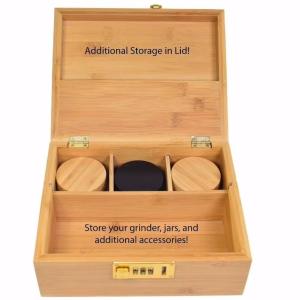 Wholesale 8.9in Stash Box Herbs Box 100% Bamboo Storage Box Rolling Tray Lockable from china suppliers