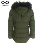 Multi Functional Mens Long Padded Coat , Mens Green Quilted Jacket DWR Treatment