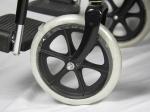 Powder Coating Folding Steel Wheelchair With Solid Wheel