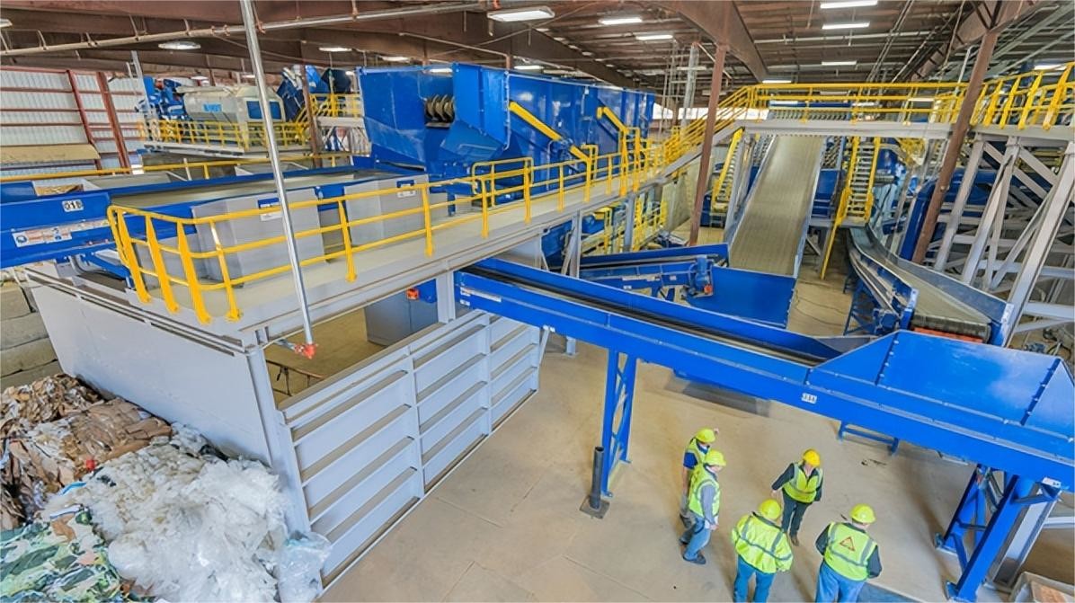Kitchen Waste Sorting Recycling Line Bathroom Waste Paper Glass Recycling Plant