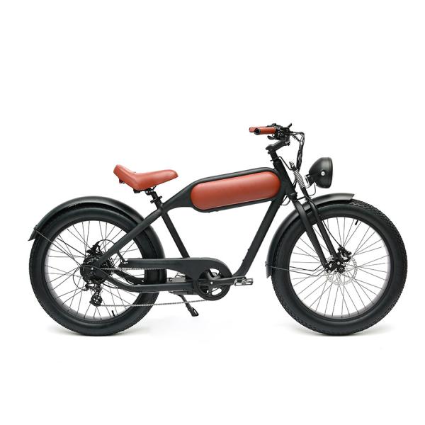 750W Electric Beach Cruiser Moto Chopper Bike for 180kg Load and 45KM Travel