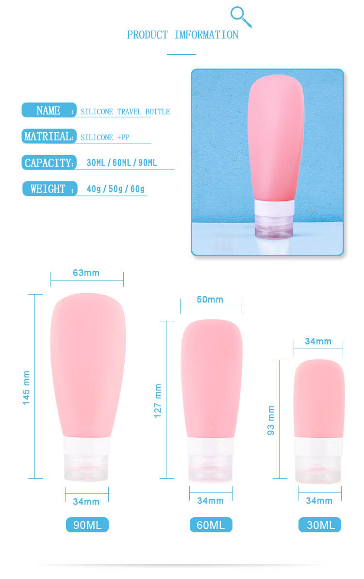 Multicolor 30ML Silicone Travel Shampoo And Conditioner Bottles
