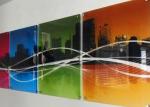 Durable Digital Printing On Glass / Modern Stained Glass With Printed Pattern