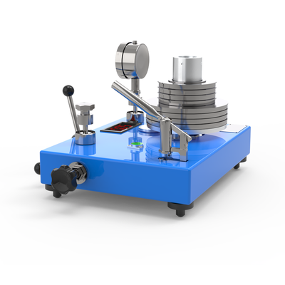 Dead Weight Tester Designed for High Accuracy Pressure Calibration Using Isooctyl Sebacate Working Fluid and Stable Core